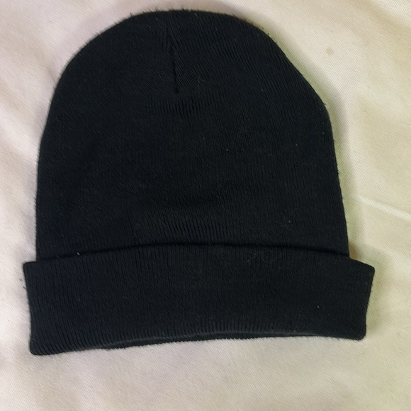 Custom embroidery Black Beanie “Onyx & Ivory” OSFM - Picture 4 of 4